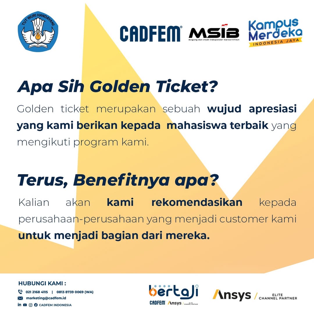 Program MSIB-Taruna STTKD Raih Golden Tiket 1