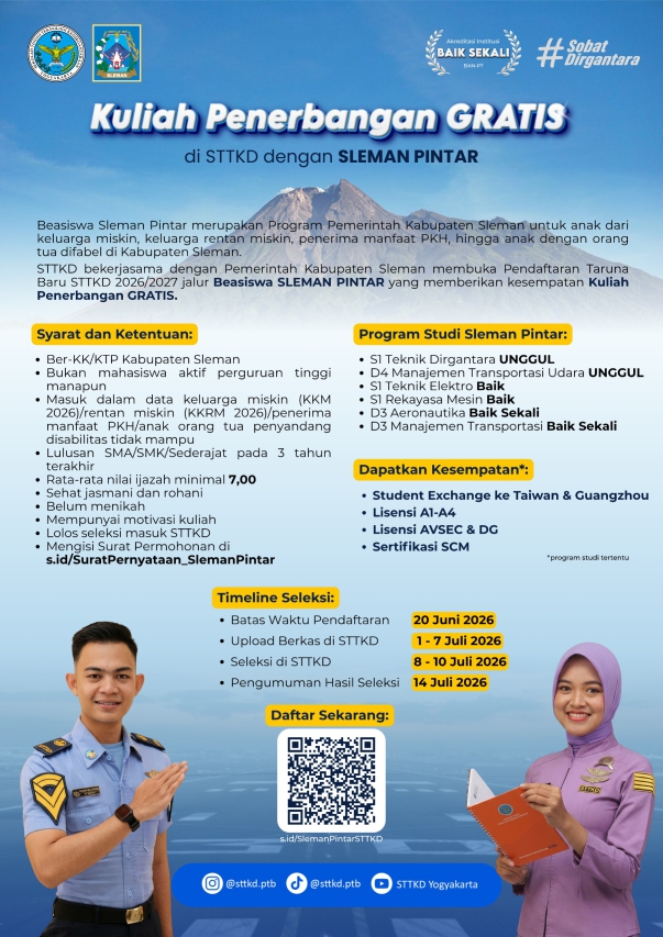 STTKD dan Pemkab Sleman Bersinergi Wujudkan Beasiswa “Sleman Pintar”, Membuka Jalan Generasi Muda Menuju Dunia Penerbangan