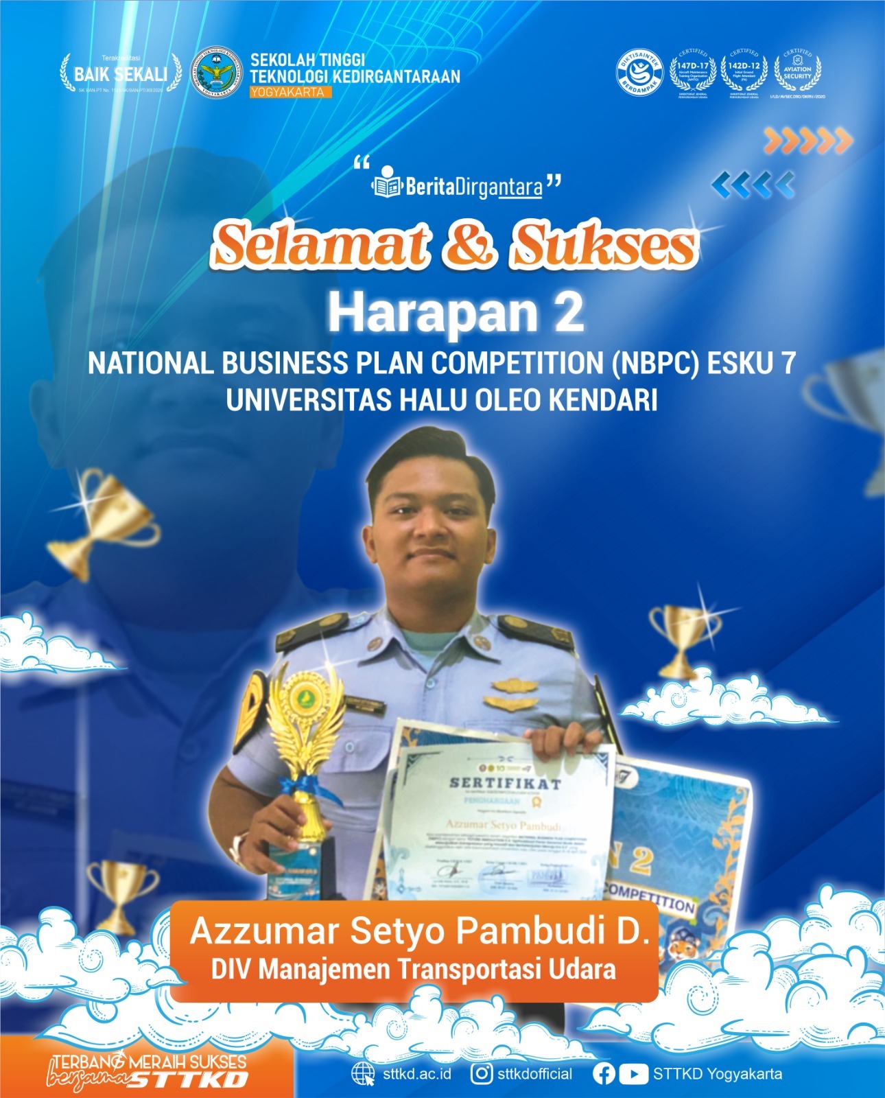 Terbang Tinggi Mengukir Prestasi Nasional Taruna STTKD Raih Juara Harapan 2 National Business Plan Competition