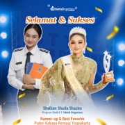 Taruni STTKD Yogyakarta, Shallum Sharla Shazira, sukses memboyong gelar Runner-up dan Best Favorite Puteri Kebaya Remaja Yogyakarta.